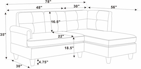 2 - Piece Upholstered Sectional