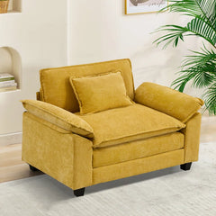 Adonia 53" Comfy Cloud Couch Deep Seat Sofa Chair with Throw Pillow for Living Room Bedroom