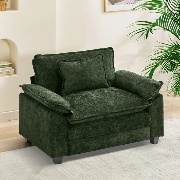 Adonia 53" Comfy Cloud Couch Deep Seat Sofa Chair with Throw Pillow for Living Room Bedroom