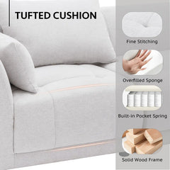 144" Modular Cloud Sectional Sofa with Ottoman – Oversized Plush L-Shaped Couch, Reversible Chaise & Adjustable Layout, Perfect for Living Room or Home Theatre