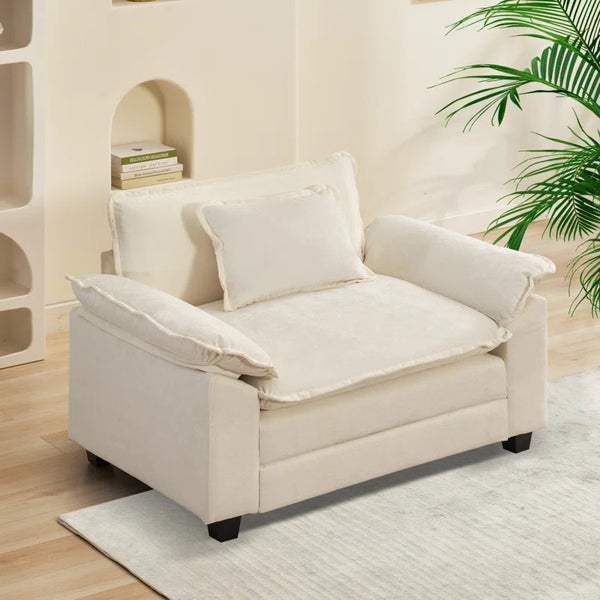 Adonia 53" Comfy Cloud Couch Deep Seat Sofa Chair with Throw Pillow for Living Room Bedroom