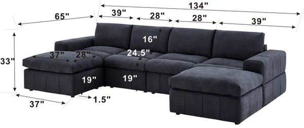 Anchoretta 6 - Piece Upholstered Sectional