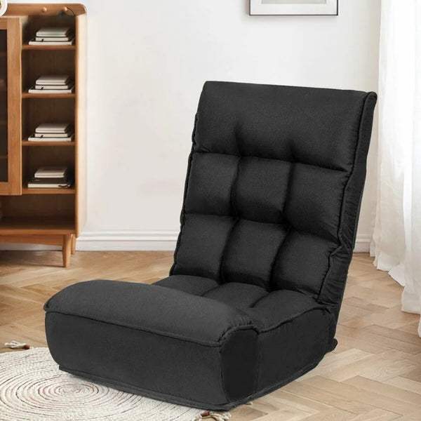 4-Position Adjustable Floor Chair Folding Lazy Sofa