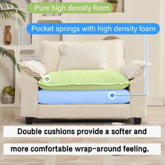 Adonia 53" Comfy Cloud Couch Deep Seat Sofa Chair with Throw Pillow for Living Room Bedroom