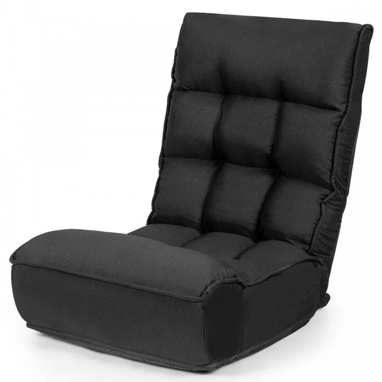 4-Position Adjustable Floor Chair Folding Lazy Sofa