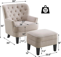 1 Set Mid Century Modern Armchair for Living Comfy Seat,Tub Sofa for Bedroom Reading Room