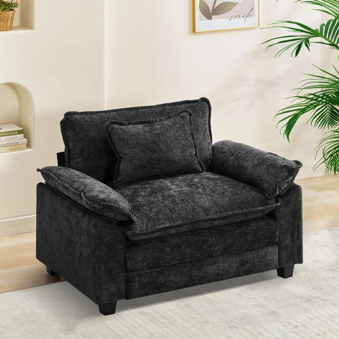 Adonia 53" Comfy Cloud Couch Deep Seat Sofa Chair with Throw Pillow for Living Room Bedroom