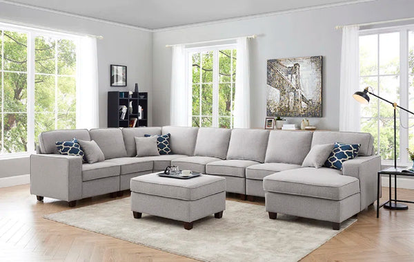 Blakeley 149.5" Wide Right Hand Facing Modular Corner Sectional with Ottoman