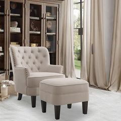 1 Set Mid Century Modern Armchair for Living Comfy Seat,Tub Sofa for Bedroom Reading Room